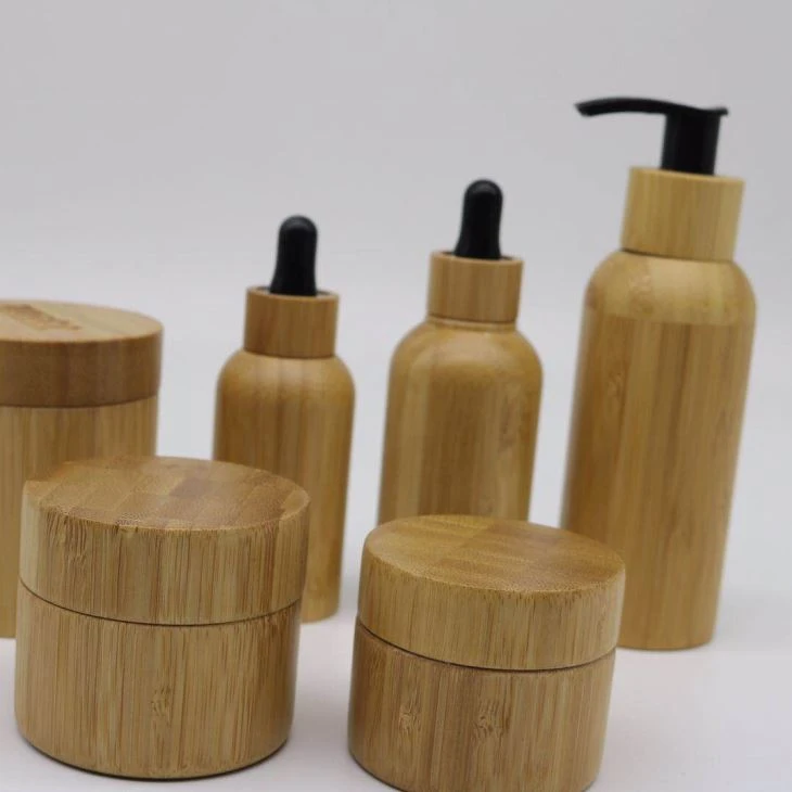 Bamboo Airless Pump Bottle 15ml 30ml 50ml